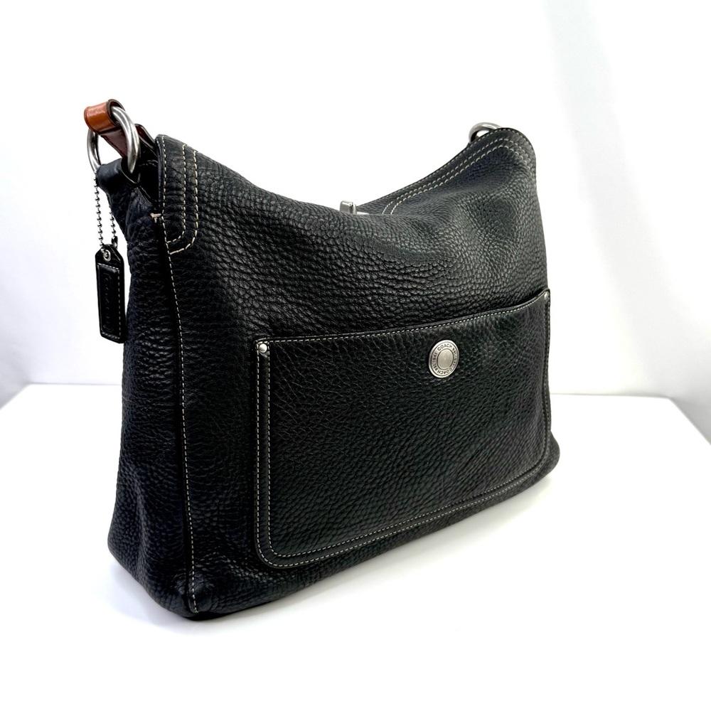 Coach Black Pebbled Leather Chelsea Turn Lock Hobo Y2K Vintage Shoulder Bag - Picture 5 of 13